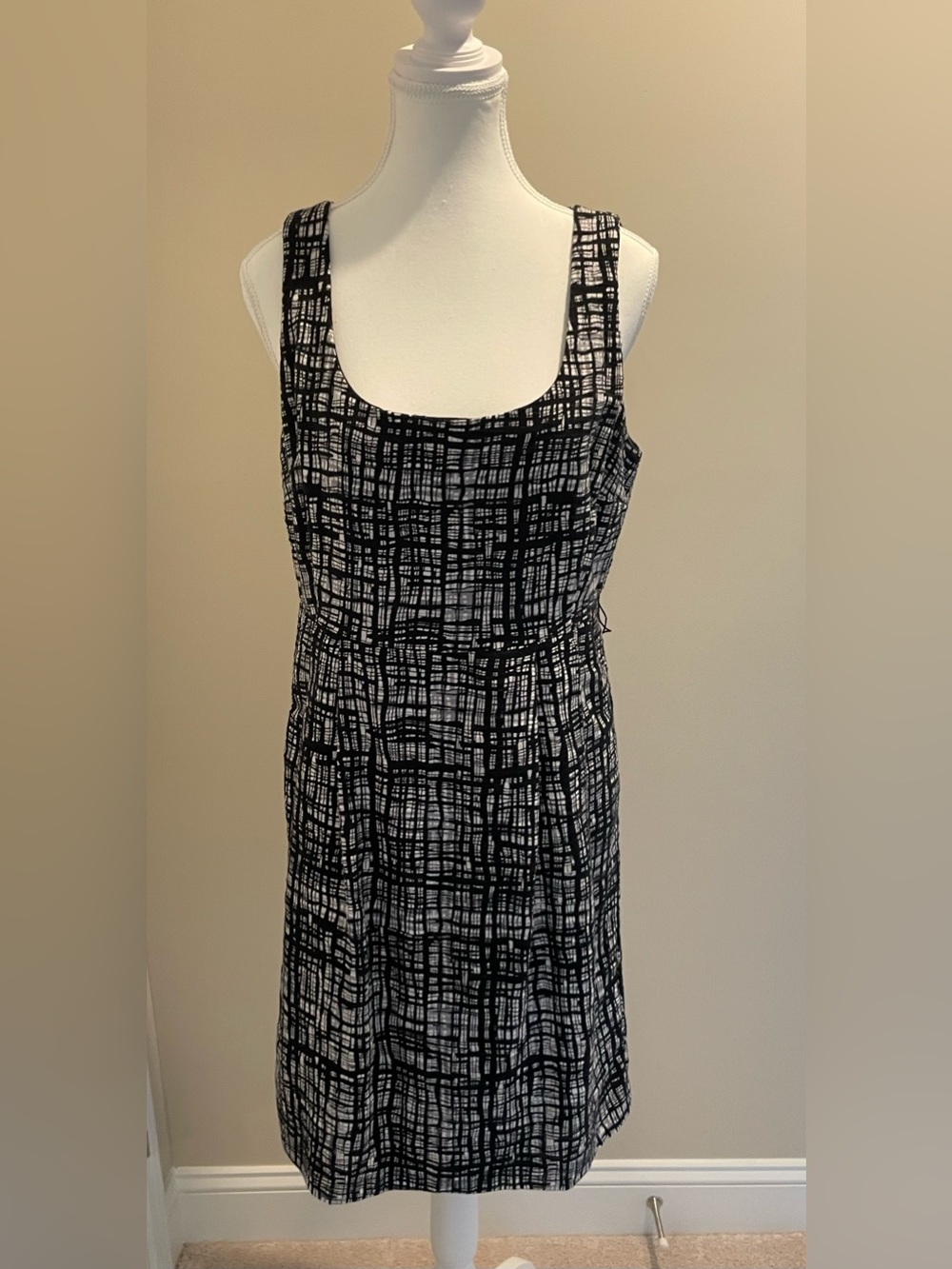 MICHAEL Michael Kors Black and White Grid Tank Dress (size 10)